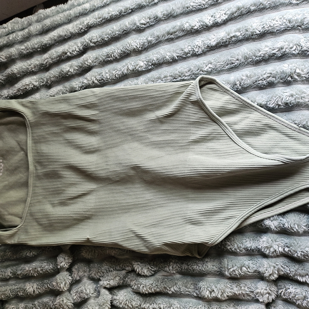 Asymmetrical Green Sleeveless Bodysuit